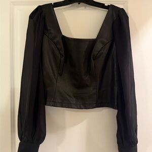 Elegant Black Women's Leather Top